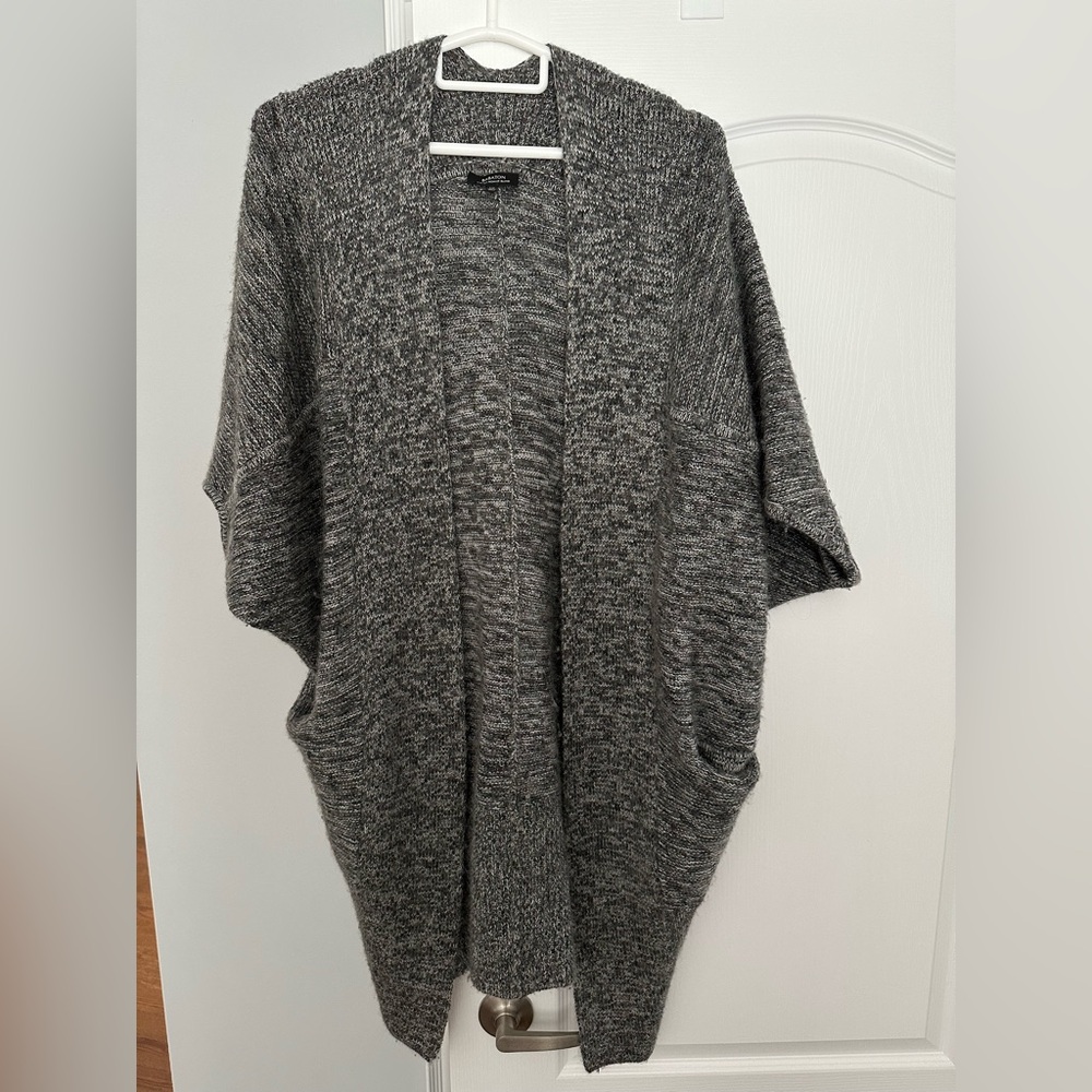 Gray Open-Front Sweater